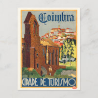 Coimbra Portugal Vintage Poster 1935