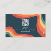 Coin arc-en-ciel rétro avec Carte de visite QR (Dos)