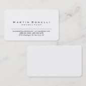 Coin arrondi Blanc Consultant Carte de visite (Devant / Derrière)