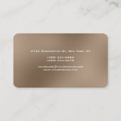 Coin arrondi Browny Beige Manager Carte de visite (Dos)