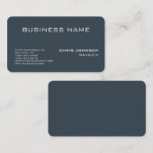 Coin arrondi Carte de visite gris charbon (Devant / Derrière)