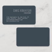 Coin arrondi Carte de visite gris charbon (Devant / Derrière)