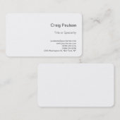 Coin arrondi Charming Carte de visite noir blanc (Devant / Derrière)