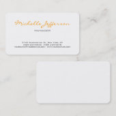 Coin arrondi Chic Carte de visite de script manusc (Devant / Derrière)