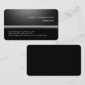 Coin arrondi gris noir Carte de visite tendance (Devant / Derrière)