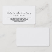 Coin arrondi Noir Blanc Charmant Carte de visite (Devant / Derrière)