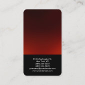 Coin arrondi Noir Rouge Élégant Carte de visite (Dos)