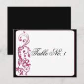 Coin arrondi rose miel Numéro de table (Devant / Derrière)