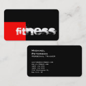 Coin arrondi Rouge Noir Carte de visite Fitness (Devant / Derrière)