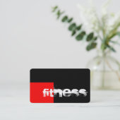 Coin arrondi Rouge Noir Carte de visite Fitness (Debout devant)