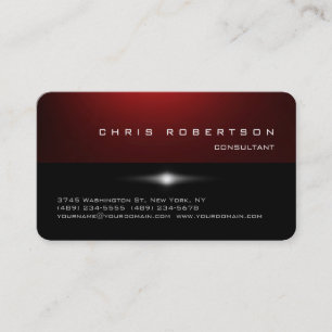 Coin arrondi Rouge Noir Carte de visite tendance