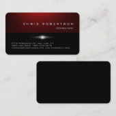 Coin arrondi Rouge Noir Carte de visite tendance (Devant / Derrière)