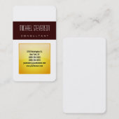 Coin arrondi vertical Carte de visite blanc jaune (Devant / Derrière)