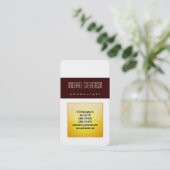 Coin arrondi vertical Carte de visite blanc jaune (Debout devant)