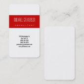 Coin arrondi vertical Carte de visite blanc rouge (Devant / Derrière)