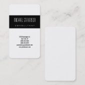 Coin arrondi vertical Carte de visite noir blanc (Devant / Derrière)