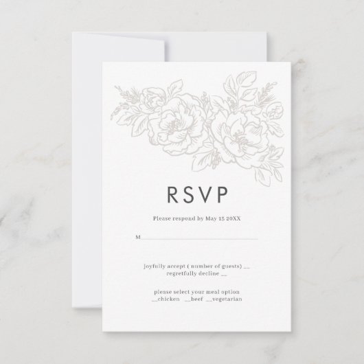 Coin de fleur élégant design RSVP de mariage