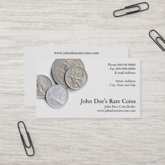 Coin Dealer Visitekaartje (Voorkant / Achterkant in situ)