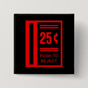 Coin invoegen om Arcade Video Game af te spelen Vierkante Button 5,1 Cm