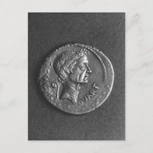 Coin met een portret van Julius Caesar Briefkaart