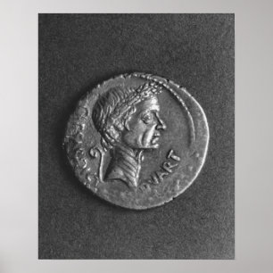 Coin met een portret van Julius Caesar Poster