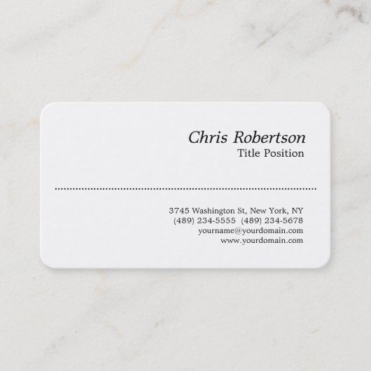 Coin rond Noir Blanc Charmant Carte de visite (Devant)