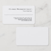 Coin rond Noir Blanc Charmant Carte de visite (Devant / Derrière)