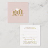 Coin tendance de typographie or rose certificat ca (Devant / Derrière)