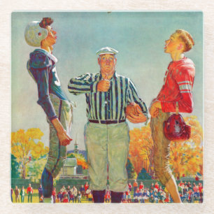Coin Toss van Norman Rockwell Glazen Onderzetter