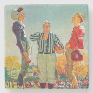 Coin Toss van Norman Rockwell Stenen Onderzetter