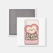 Coincé sur vous mignon aimant frigo (Recto/Verso)