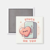 Coincé sur vous mignon aimant frigo (Recto/Verso)