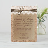 Coins Arrondis Burlap Imprimer Invitations De Mari (Debout devant)