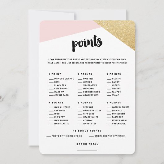 Coins | Cartes de points pour sac de mariage (Devant)