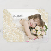 Coins dentelle Invitation photo horizontale (Devant / Derrière)