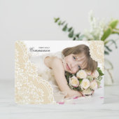 Coins dentelle Invitation photo horizontale (Debout devant)