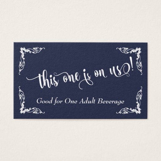 Coins Ornat avec Script Boire Billets, Bleu foncé (Devant)