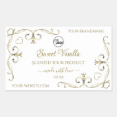 Coins Ornate Or Étiquettes de produits blancs Ajou (Devant)