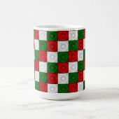 Coins plissés - Rouge-Blanc-Vert 15oz CAFÉ MUG (Centre)