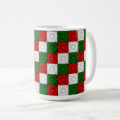 Coins plissés - Rouge-Blanc-Vert 15oz CAFÉ MUG (Devant droit)