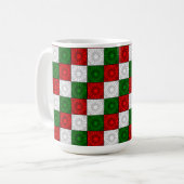 Coins plissés - Rouge-Blanc-Vert 15oz CAFÉ MUG (Devant gauche)