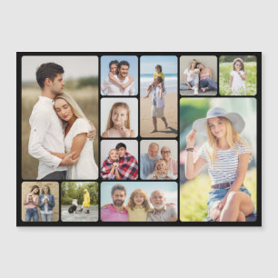 Coins ronds 12 Photo Collage Carte magnétique