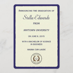 Coins ronds de faire-part classique bleu