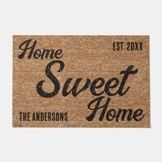 Coir Texture Home Sweet Home Persoonlijke Doormat Deurmat (Voorkant)