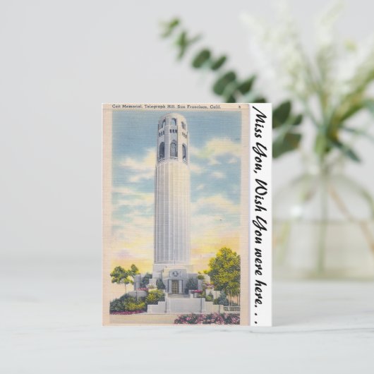 Coit Memorial, San Francisco, Californië Briefkaart (Staand voorkant)