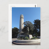 Coit Tower & Columbus Statue #1 Carte postale (Devant / Derrière)