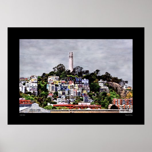 Coit Tower Kleuren Poster (Voorkant)