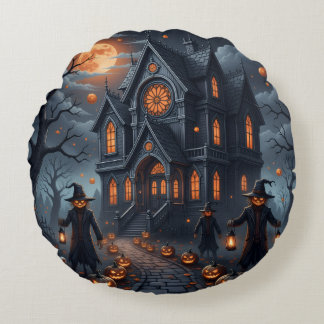 Cojin con diseño de Halloween castillo embrujado Rond Kussen