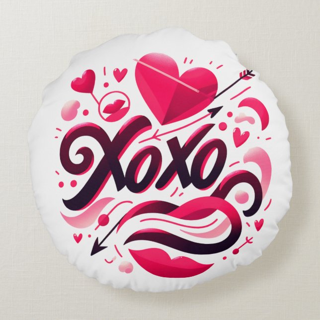 Cojin de amor XOXO Rond Kussen (Achterkant)