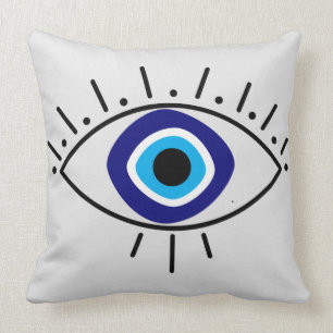 Cojín de ojo turco azul kussen